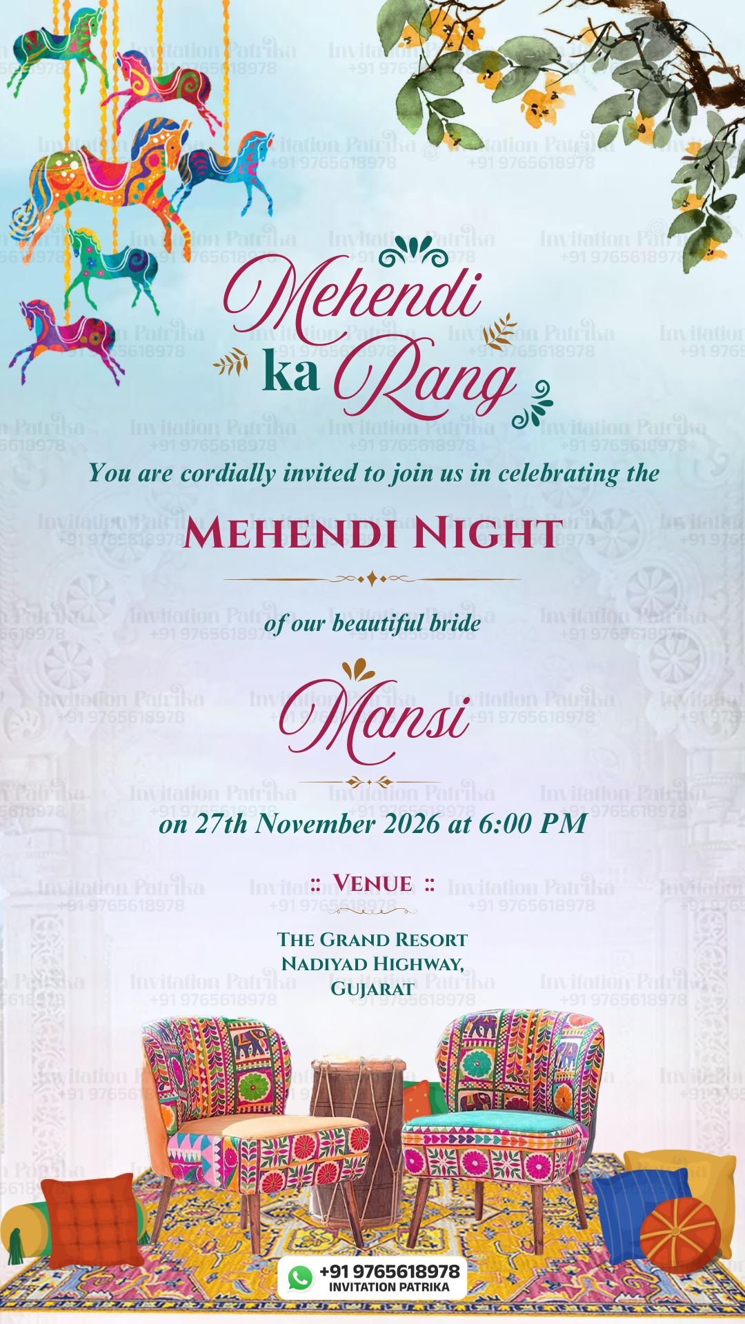 Mehendi Ka Rang Invitation PDF – English